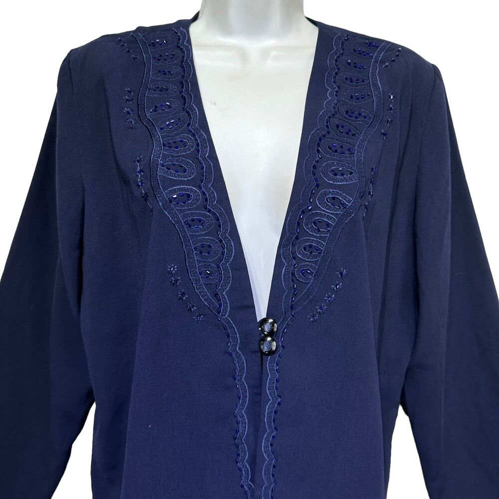 vintage puma beaded 2 button jacket womens size L